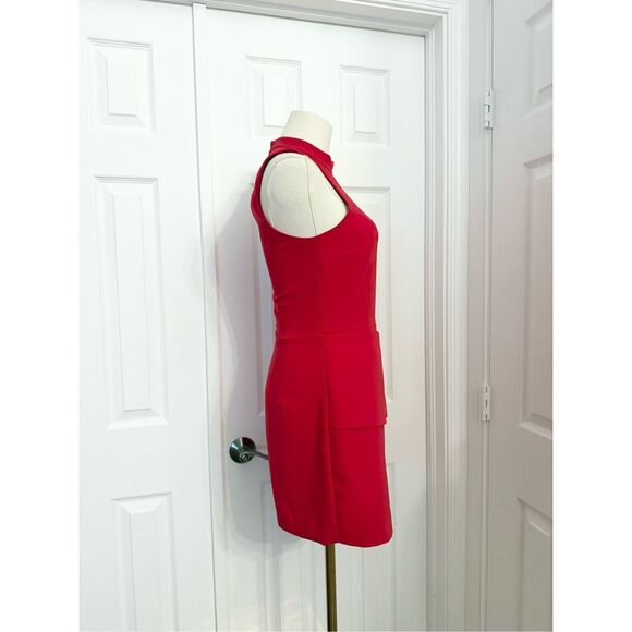 Amanda Uprichard Womens Bold Red Wrap High Neck Sleeveless Reed Romper Size XS - Picture 2 of 5
